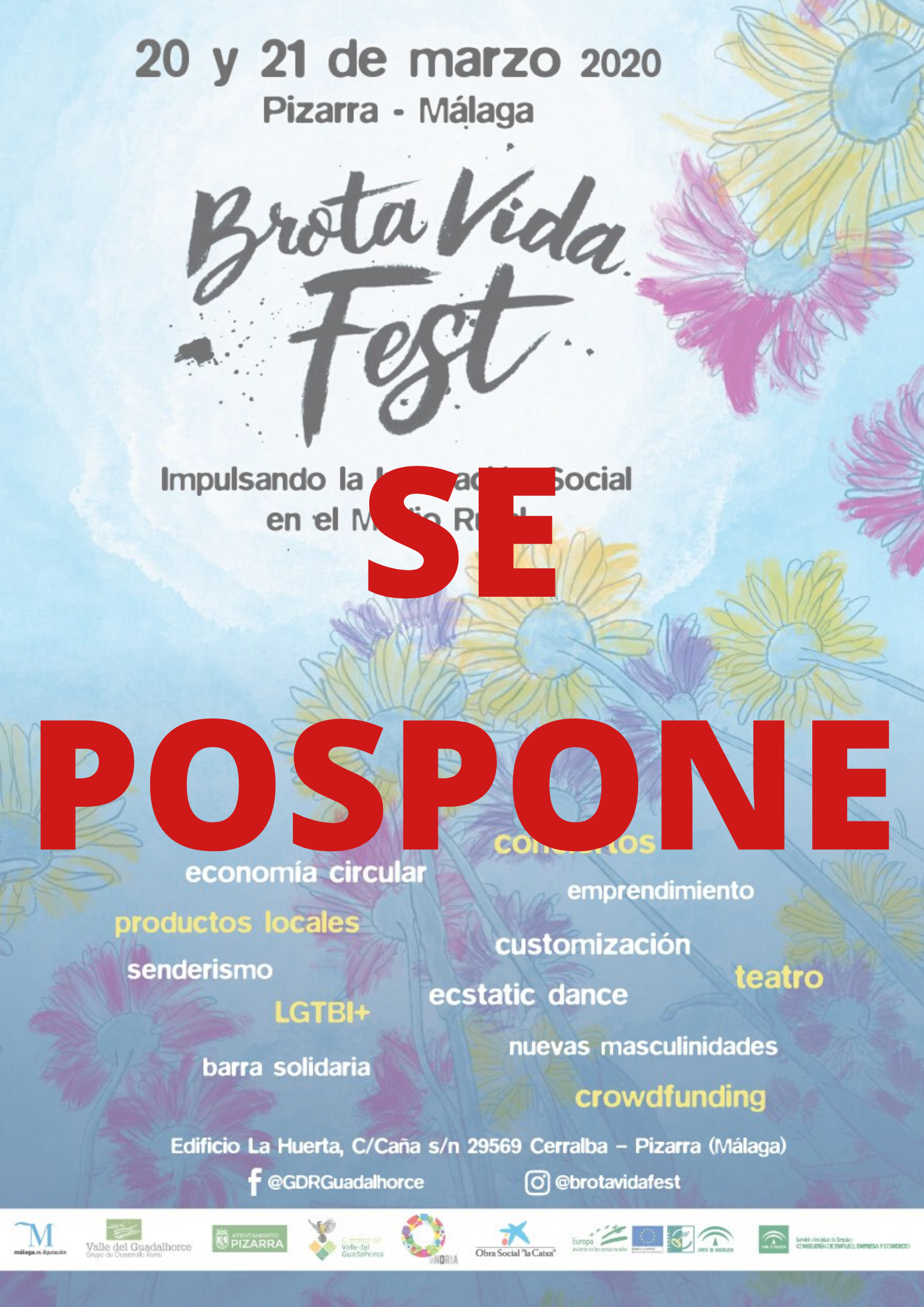 Se aplaza el festival Brota Vida Fest como medida de prevencin del coronavirus